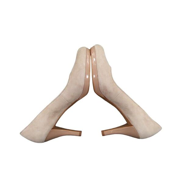 Franco Sarto Shoes Womens 7.5 Pump Platform Fashion Suede Beige Round Toe Orlina - Picture 12 of 16